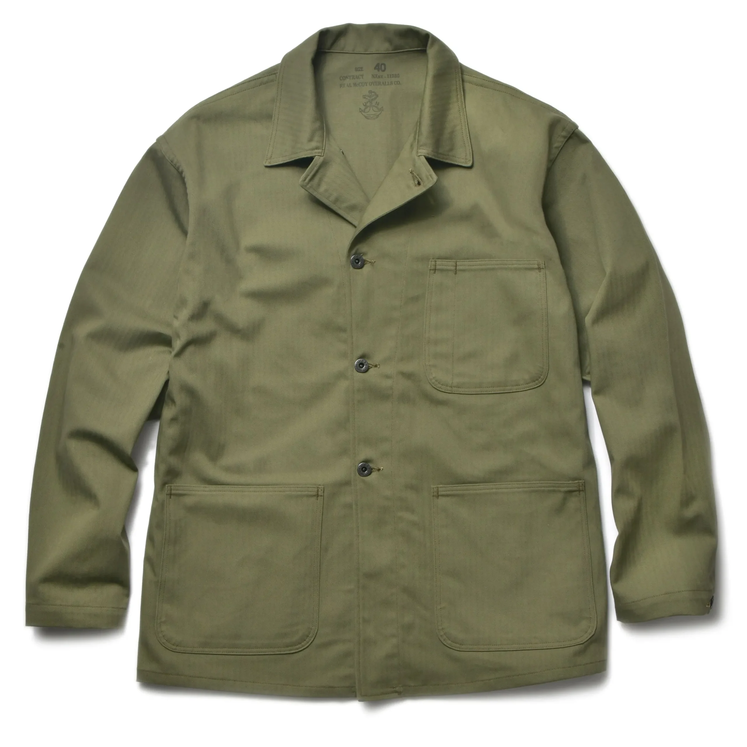 Military-The Real McCoy's Jacket, Utility N-3 (Model 220) 150 Olive
