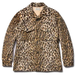 Shirts-Joe McCoy Jm Leopard Fur Open Collar Shirt Beige