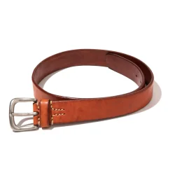 Belts-Joe McCoy Bend Leather Belt 050 Brown
