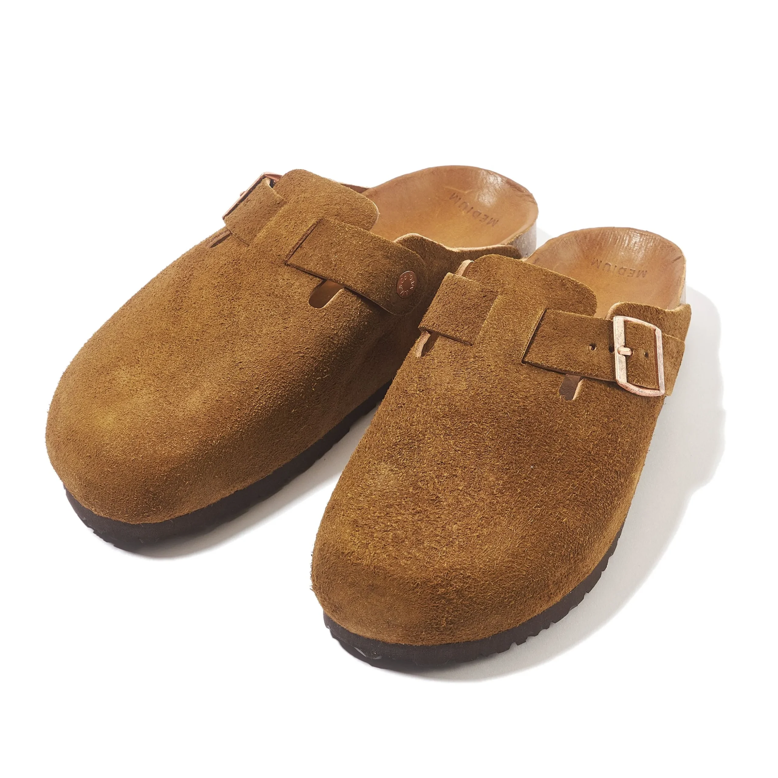 Footwear-Joe McCoy Leather Foot-Support Clogs 053 Raw Sienna