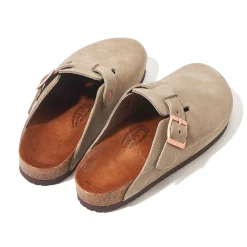 Footwear-Joe McCoy Leather Foot-Support Clogs 044 Taupe