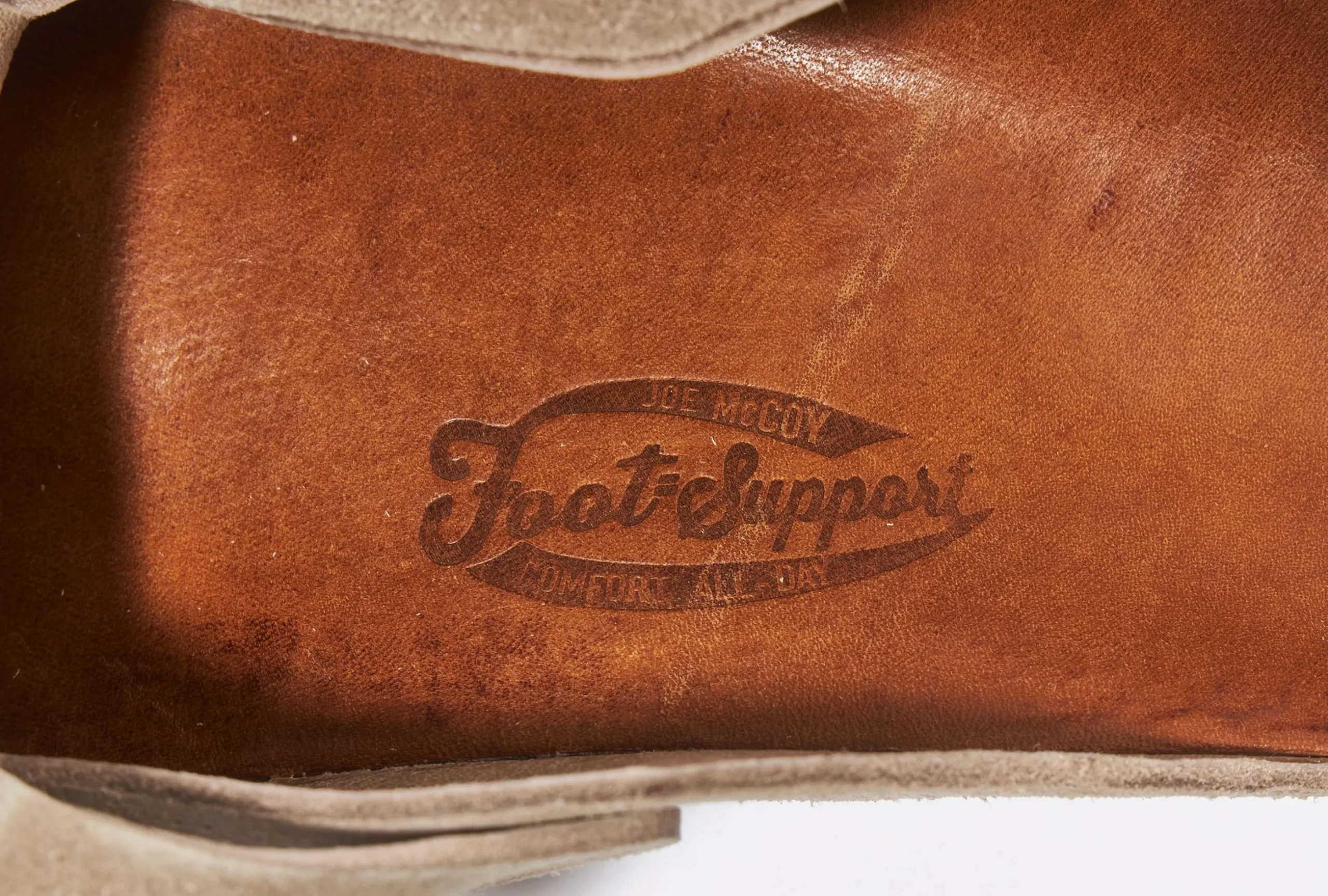 Footwear-Joe McCoy Leather Foot-Support Clogs 044 Taupe