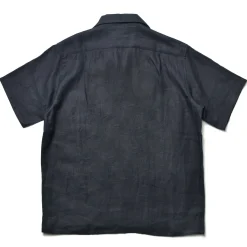 Shirts-Joe McCoy Linen Open Collar Shirt 140 Navy