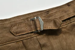 Shorts-Joe McCoy Linen Pleated Short Pants Brown