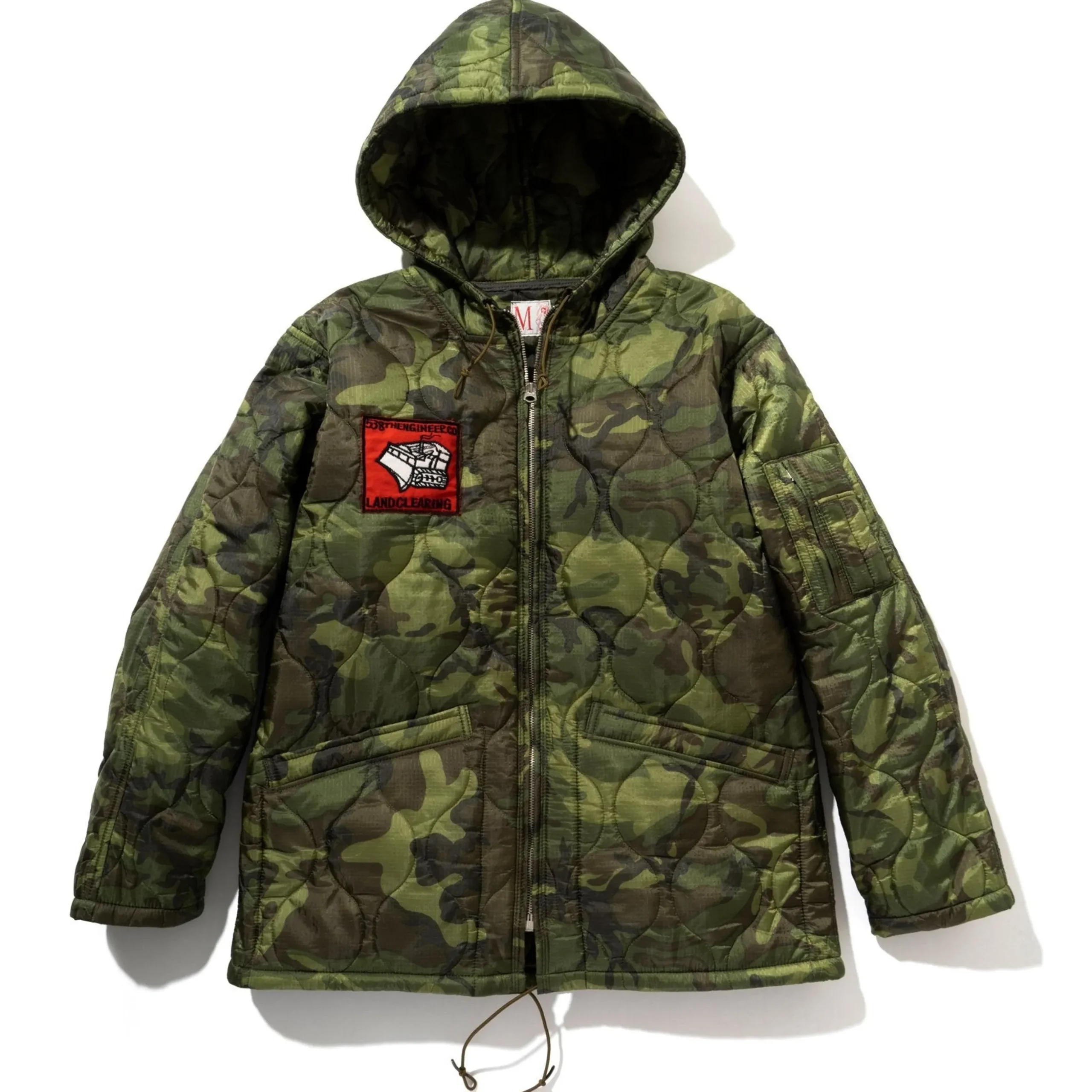 Military-The Real McCoy's Liner, Camouflage Poncho Parka Green