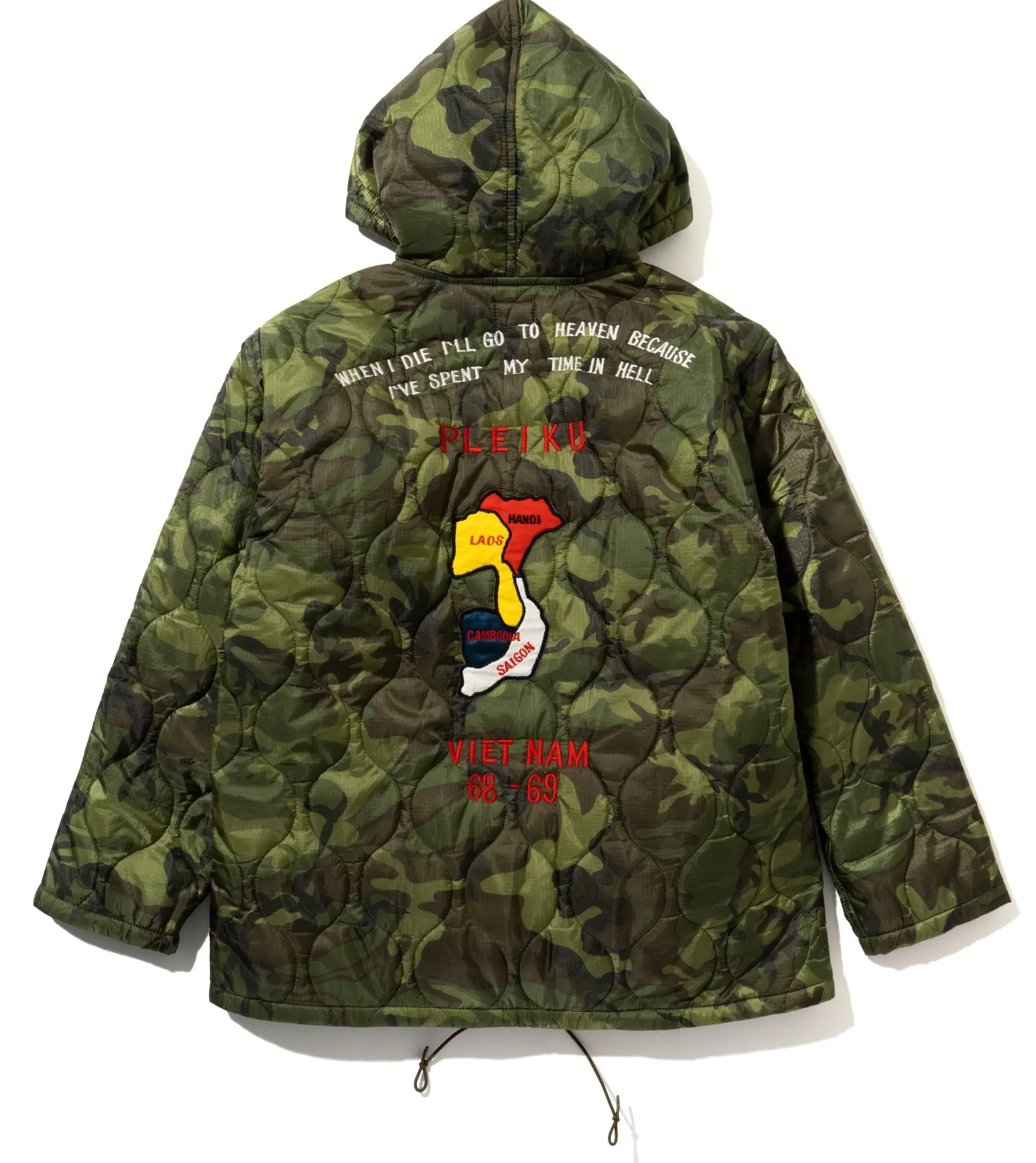 Military-The Real McCoy's Liner, Camouflage Poncho Parka Green