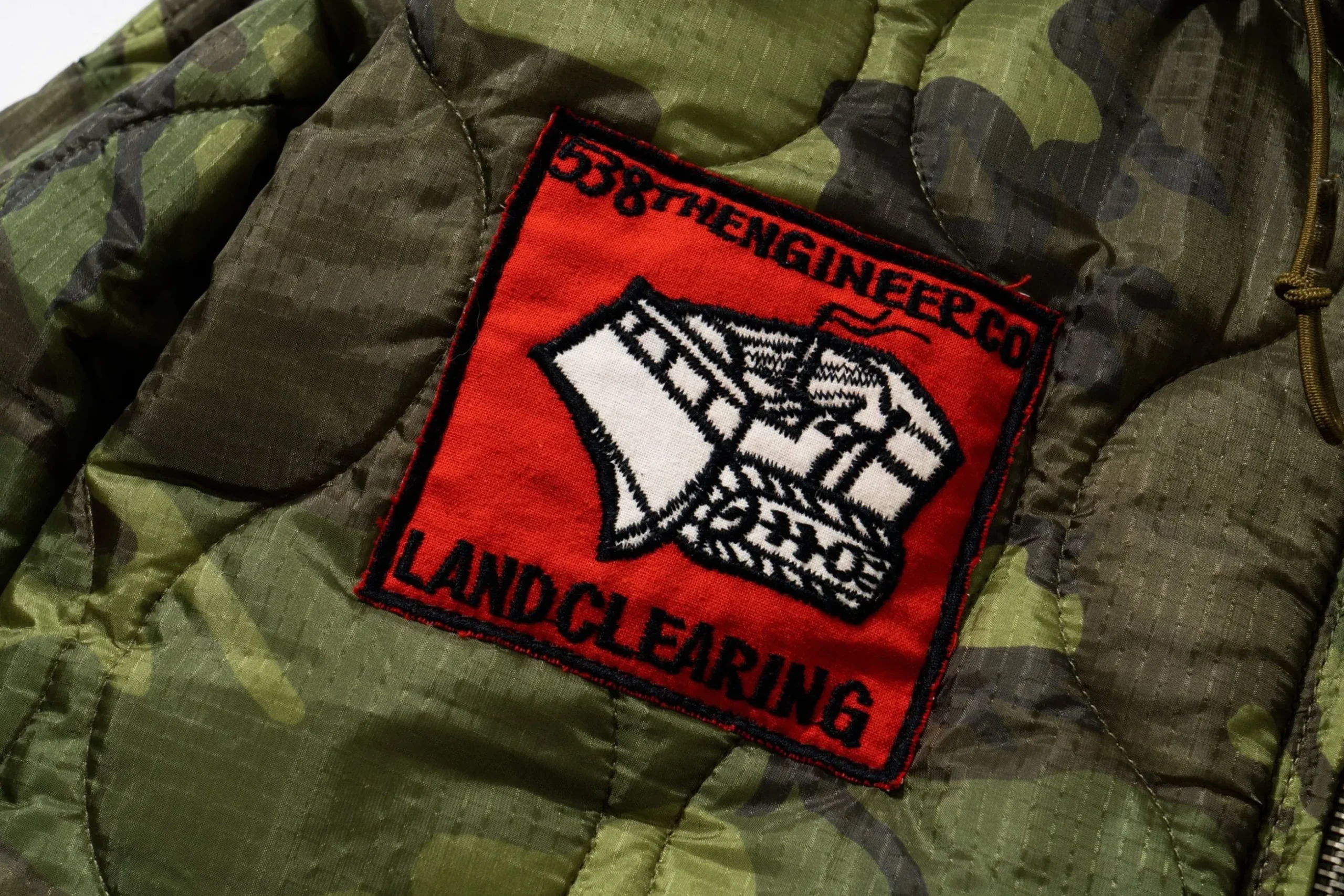 Military-The Real McCoy's Liner, Camouflage Poncho Parka Green