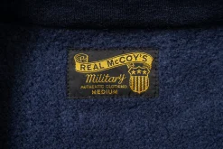 Sweatshirts-The Real McCoy's Military 1/4 Zip Sweatshirt / Plain Navy