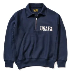 Sweatshirts-The Real McCoy's Military 1/4 Zip Sweatshirt / Usafa Navy