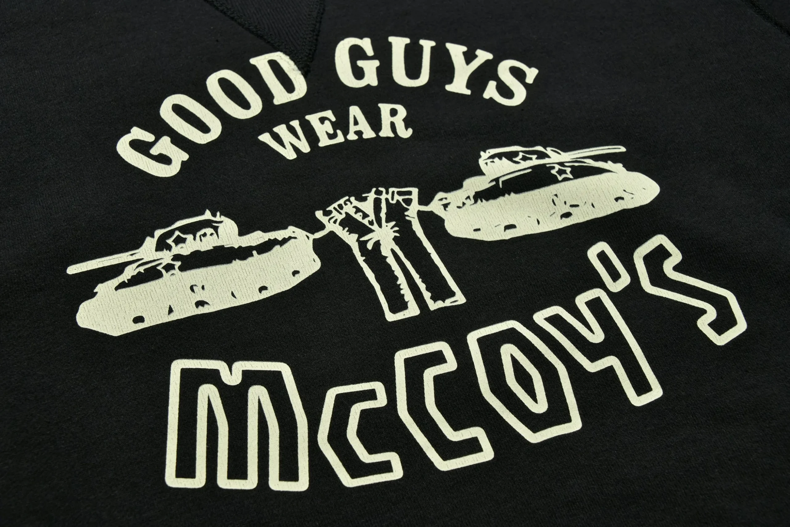 Sweatshirts-The Real McCoy's Military Print Sweatshirt / Good Guys Wear Mccoy'S 030 Black