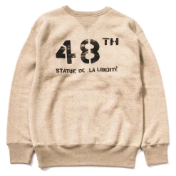 Sweatshirts-The Real McCoy's Military Print Sweatshirt / Statue De La Liberte 013 Oatmeal