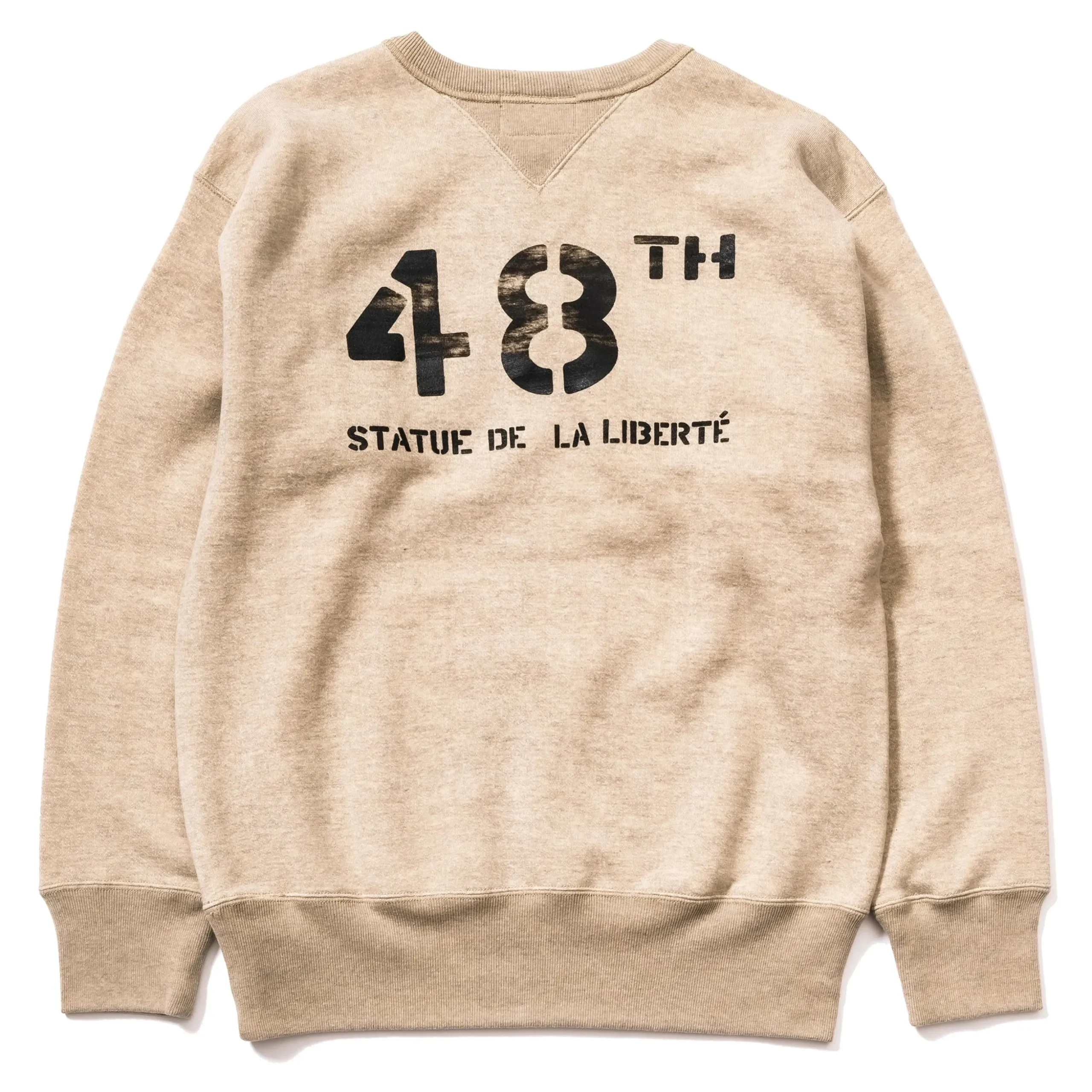 Sweatshirts-The Real McCoy's Military Print Sweatshirt / Statue De La Liberte 013 Oatmeal