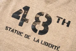 Sweatshirts-The Real McCoy's Military Print Sweatshirt / Statue De La Liberte 013 Oatmeal