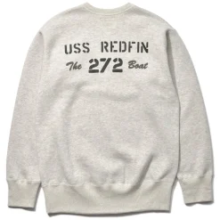 Sweatshirts-The Real McCoy's Military Print Sweatshirt / Uss Redfin 022 Snow Gray