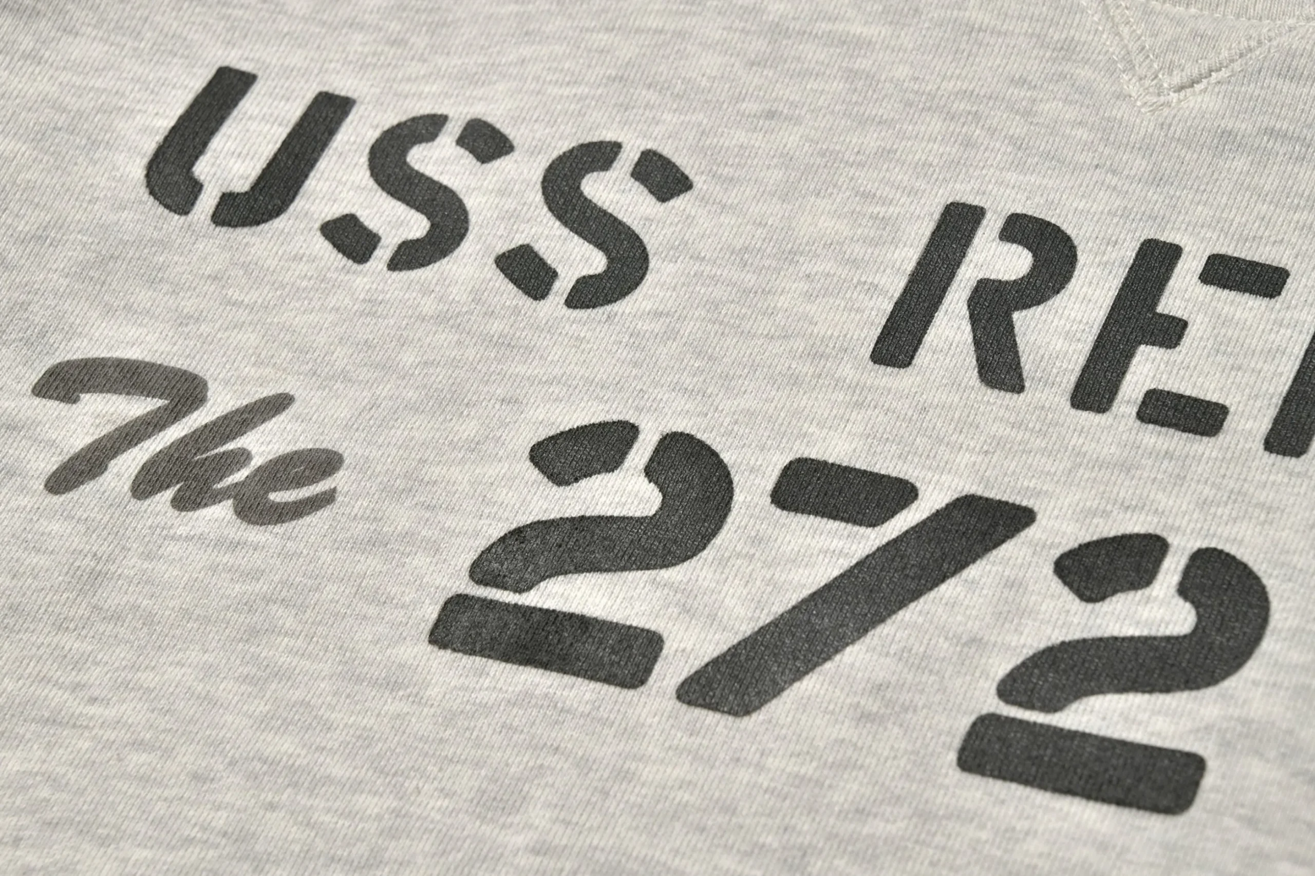 Sweatshirts-The Real McCoy's Military Print Sweatshirt / Uss Redfin 022 Snow Gray