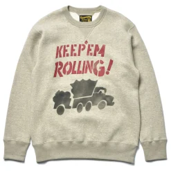 Sweatshirts-The Real McCoy's Military Print Sweatshirt / Red Ball Highway 013 Oatmeal