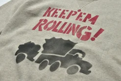 Sweatshirts-The Real McCoy's Military Print Sweatshirt / Red Ball Highway 013 Oatmeal