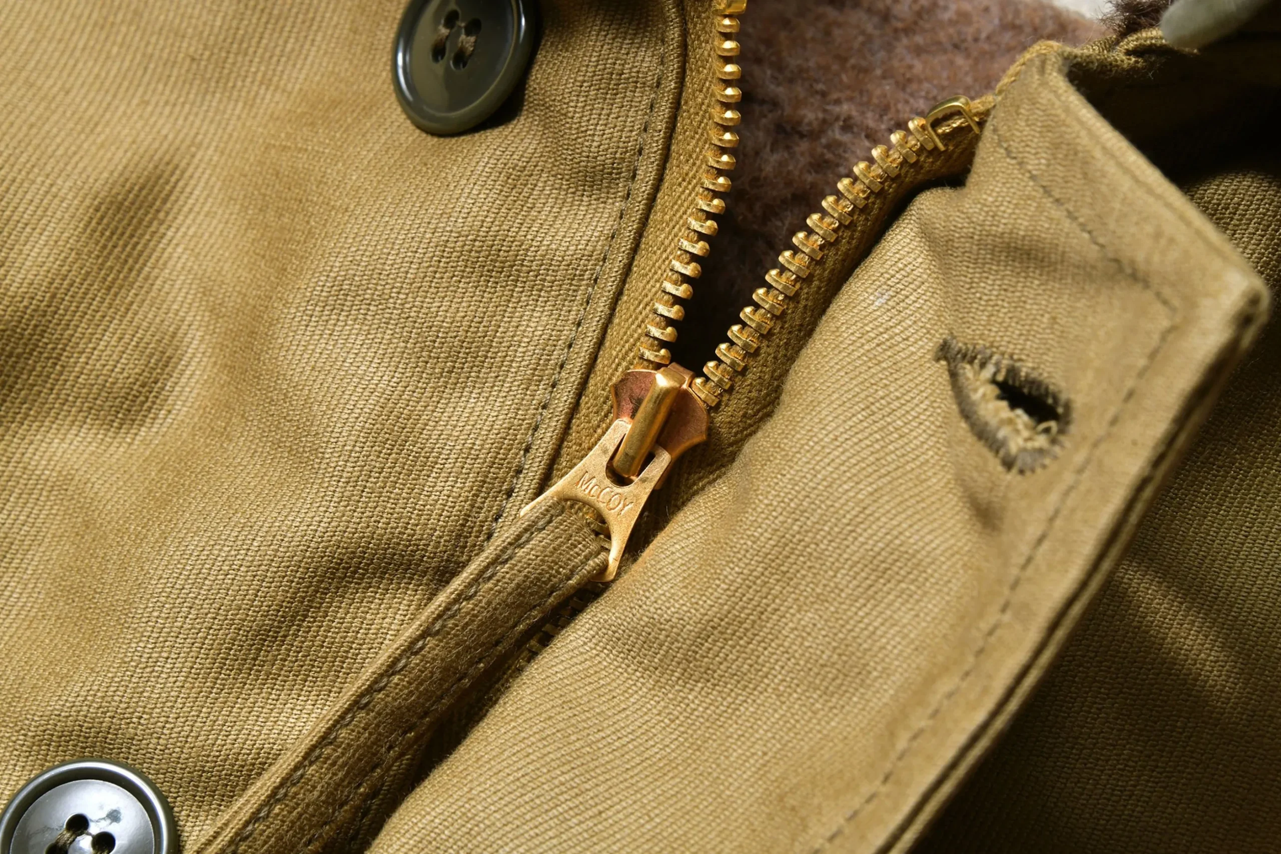 Military-The Real McCoy's N-1 Deck Jacket (Khaki)/ Stencil 040 Khaki