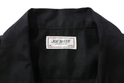 Shirts-Joe McCoy Open Collar Rayon Shirt Black