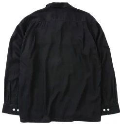 Shirts-Joe McCoy Open Collar Rayon Shirt Black