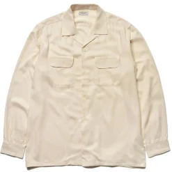 Shirts-Joe McCoy Open Collar Rayon Shirt (Ss22) 012 Ecru