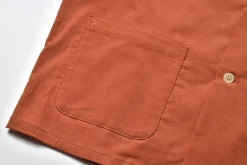 Shirts-Joe McCoy Open Collar Resort S/S Shirt / Summer Corduroy 081 Salmon