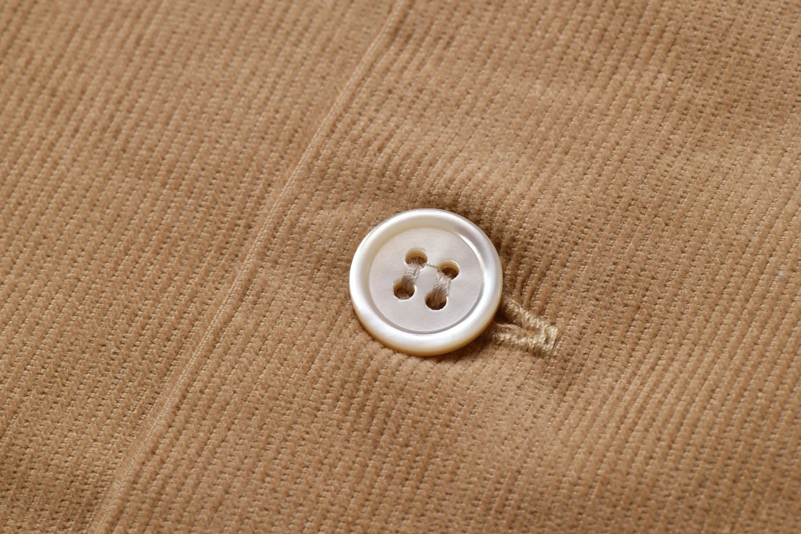 Shirts-Joe McCoy Open Collar Resort S/S Shirt / Summer Corduroy 041 Beige