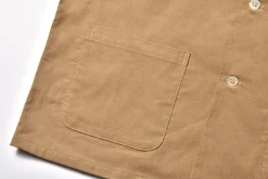 Shirts-Joe McCoy Open Collar Resort S/S Shirt / Summer Corduroy 041 Beige