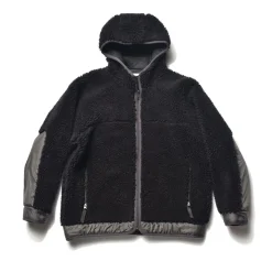 Recreation-Joe McCoy Outdoor Wool Pile Hooded Jacket Black
