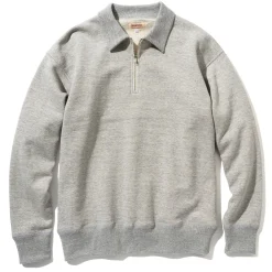 Sweatshirts-Joe McCoy 9Oz. Loopwheel Quarter-Zip Sweatshirt 028 Ash Grey