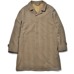 Recreation-Joe McCoy Plaid-Check Rain Weather Coat Brown