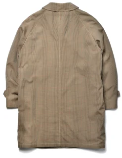 Recreation-Joe McCoy Plaid-Check Rain Weather Coat Brown