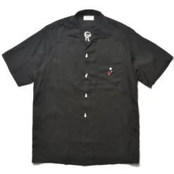 Shirts-Joe McCoy Rayon Bowling Shirt / Jolly Roger 030 Black