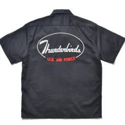 Shirts-The Real McCoy's Rayon Open Collar Shirt / Thunderbirds 140 Navy
