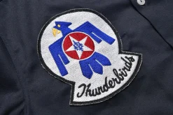 Shirts-The Real McCoy's Rayon Open Collar Shirt / Thunderbirds 140 Navy