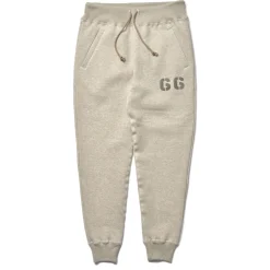 Sweatpants-Joe McCoy Ribbed Sweatpants / Dunbar Stencil 013 Oatmeal
