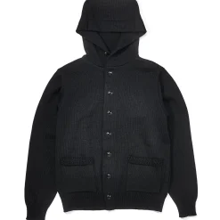 Knitwear-Joe McCoy 30S Hooded Knit Sweater Black