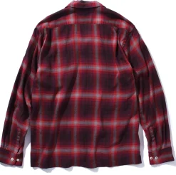 Shirts-Joe McCoy Shadow Check Rayon Shirt Crimson