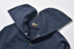 Sweatshirts-Joe McCoy Snap Button Hooded Sweatshirt 124 Midnight Blue