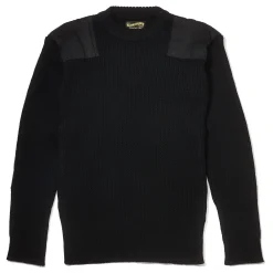 Knitwear-The Real McCoy's Sweater, Service Wool Black