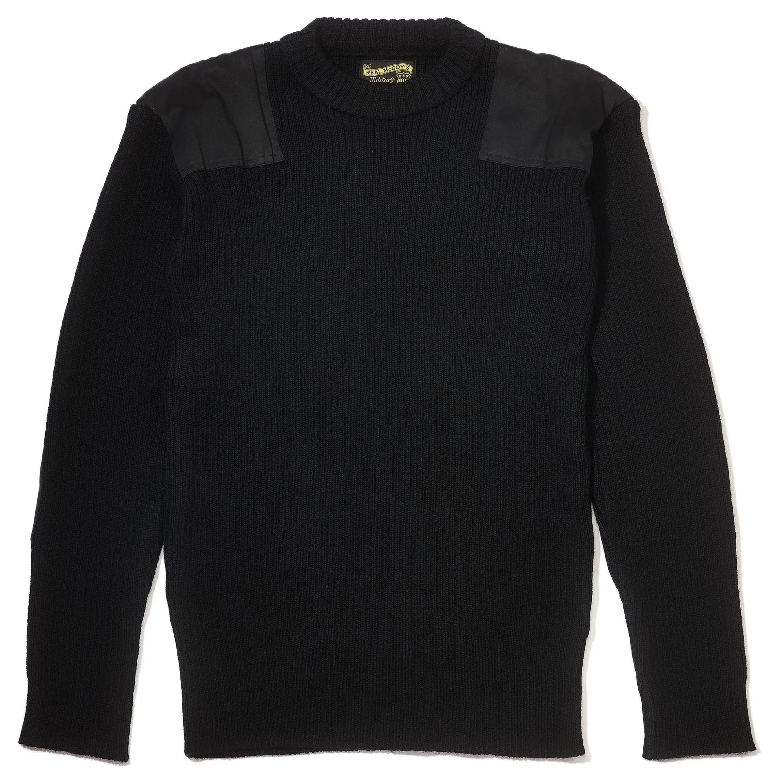Knitwear-The Real McCoy's Sweater, Service Wool Black