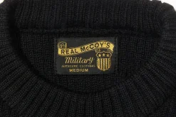 Knitwear-The Real McCoy's Sweater, Service Wool Black