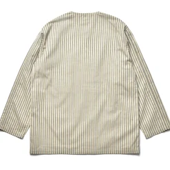 Shirts-The Real McCoy's Ticking Stripe Pajama Shirt 012 Ecru