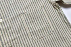 Shirts-The Real McCoy's Ticking Stripe Pajama Shirt 012 Ecru