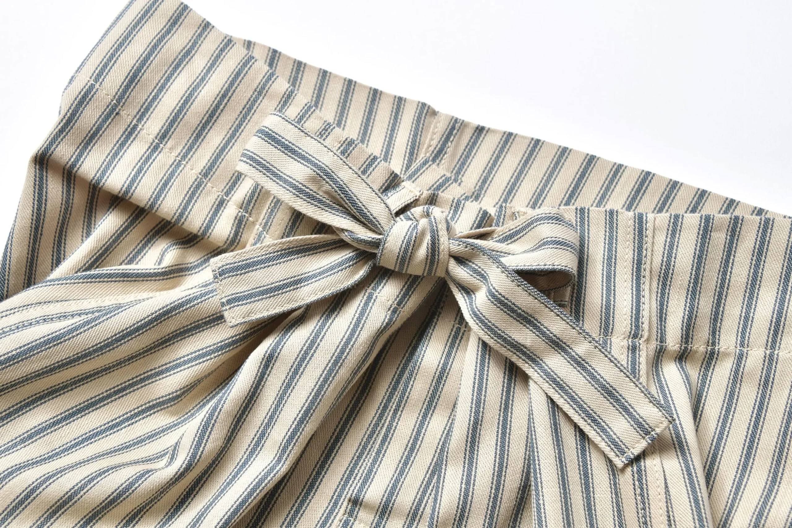 Pants-The Real McCoy's Ticking Stripe Pajama Trousers 012 Ecru