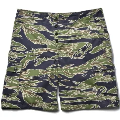 Shorts-The Real McCoy's Tiger Camouflage Civilian Shorts / Late War 160 Green