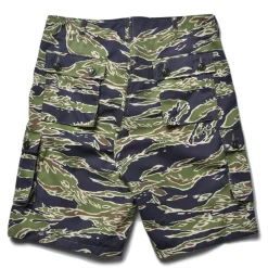 Shorts-The Real McCoy's Tiger Camouflage Civilian Shorts / Late War 160 Green