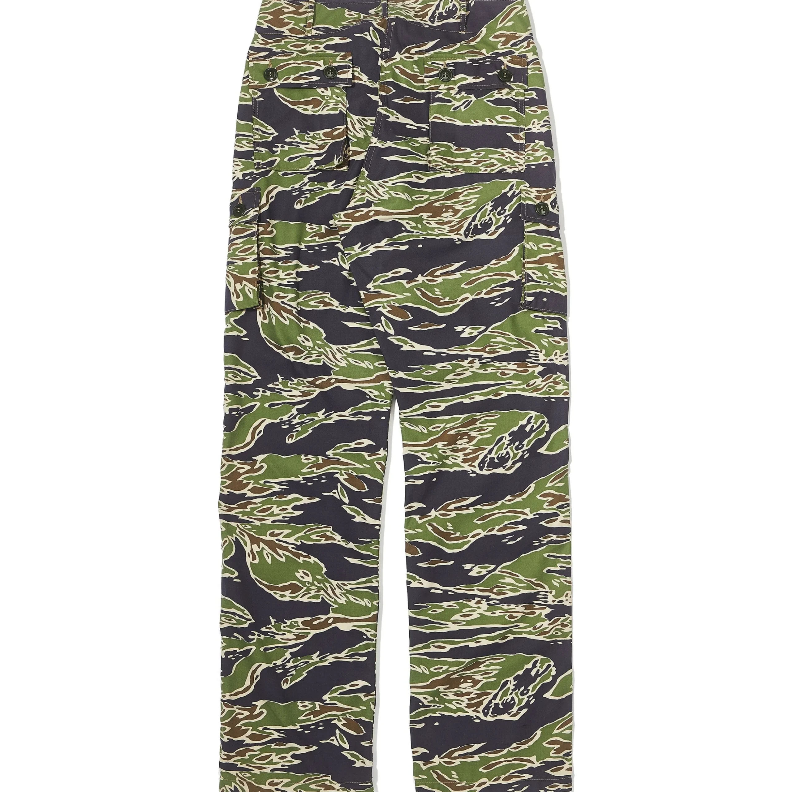 Pants-The Real McCoy's Tiger Camouflage Trousers / Late War 160 Green
