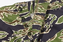 Pants-The Real McCoy's Tiger Camouflage Trousers / Late War 160 Green