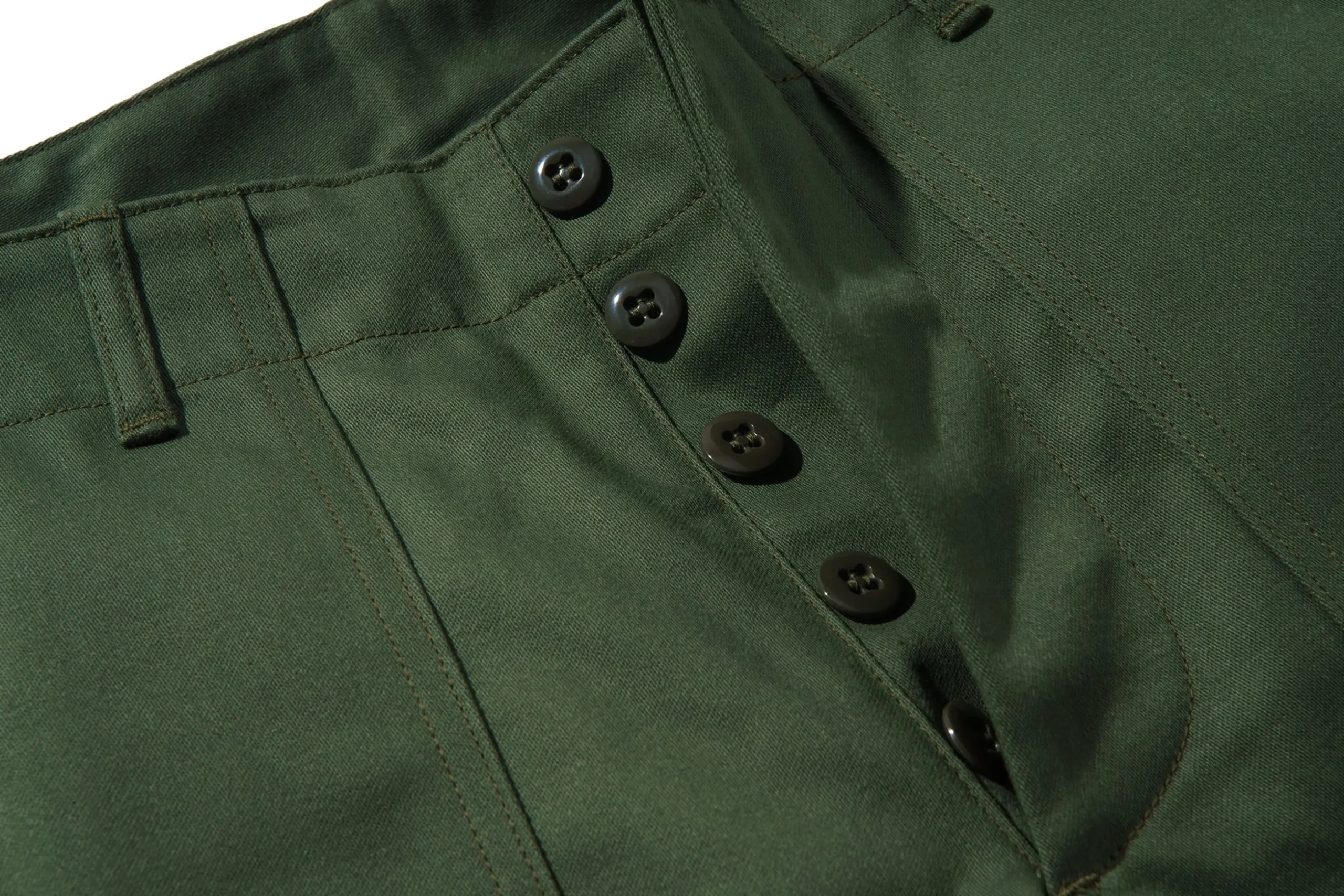 Pants-The Real McCoy's Trousers, Men'S Cotton Sateen Olive